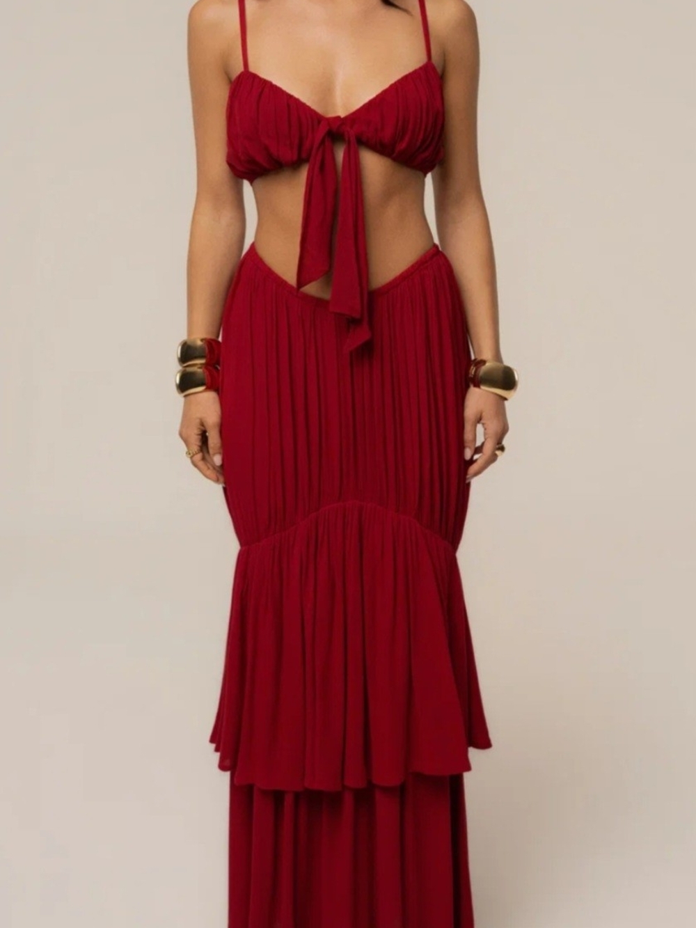 Red Sail Into Sunset Skirt Set Size Xs